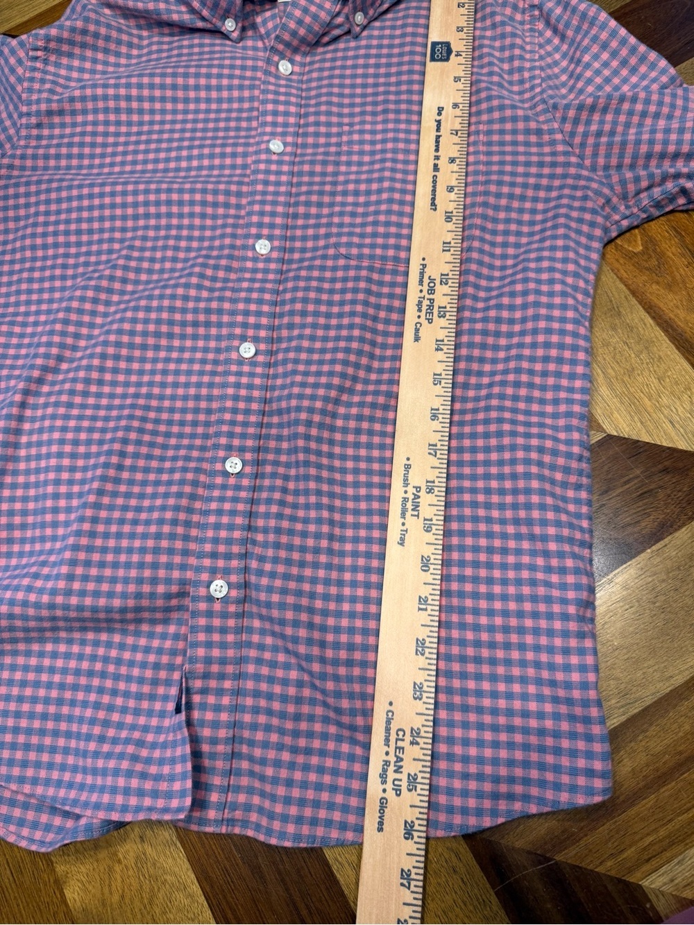 Faherty Pink and Blue Gingham Button-Down Shirt medium - Picture 8 of 8